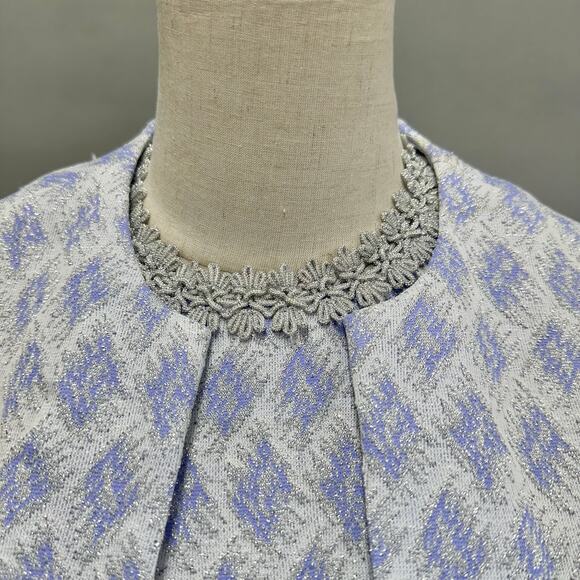 Vintage 70s polyester empire a line maxi dress w/ matching bolero jacket Small - Picture 9 of 16